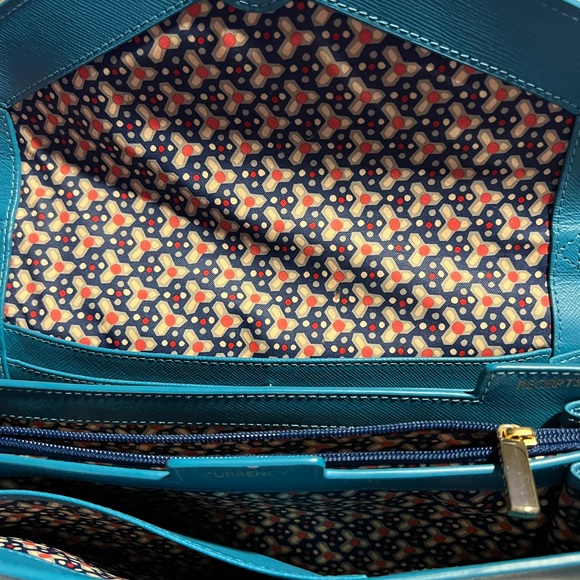 Tory Burch crossbody/clutch dustbag included turquoise handbag - Picture 9 of 11